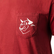 Grab Life by the Horns Pocket Tee in Red