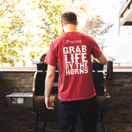 Grab Life by the Horns Pocket Tee in Red