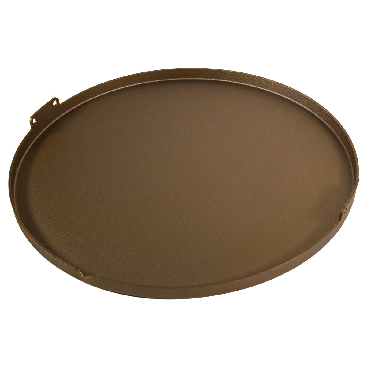 Side profile of the round flat top griddle.