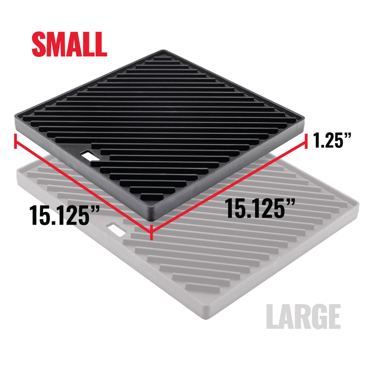 Reversible Cast Iron Griddle Sear Kit